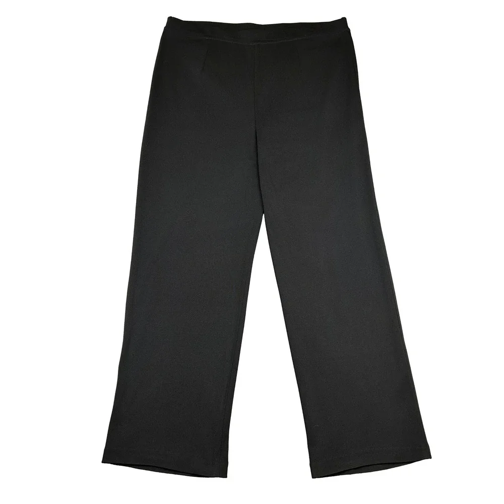 Misook Black Pull On Acrylic Knit Chic Travel Straight Leg Pants Plus Size 1X